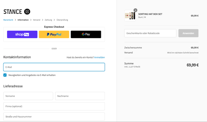 Faster checkout