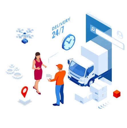 Pickup and Delivery App Illustration